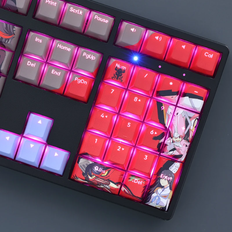 Teclas Conjunto Matar la Matar Keycap Pbt Tintura Subbed Backlit Keycaps dos Desenhos Animados Anime Gaming Key Caps para Ansi 61 87 104 108 Layouts 108 - Imagem 2