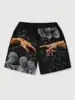 New Men's Summer Shorts Loose Luxury Shorts 3D Printing Casual Sculpture Print Harajuku Shorts Sports Quick Drying Shorts 1
