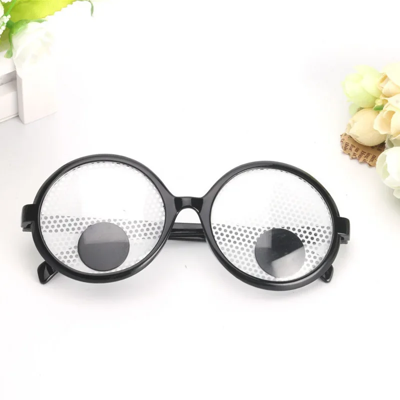 Creative Cute Will Turn The Eyeball Round Frame Glasses Funny Birthday Party Glasses Eyewear Sunglasses Novelty Toys Halloween