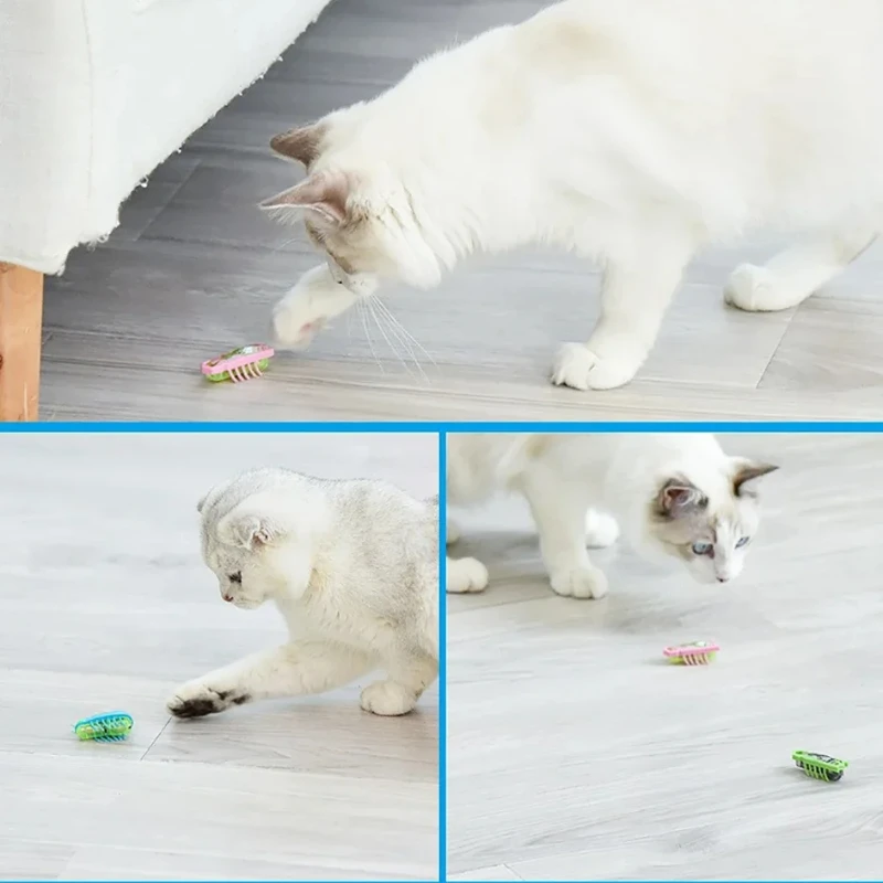 Electric Bug Cat Toy Automatic Flip Battery Operated Pet Dog Beetle Playing Interactive Toy Interactive Cat Toy Pet Supplies