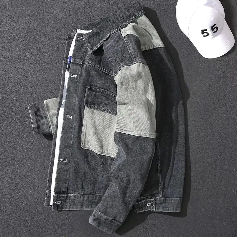 2023 Men's Casual Oversize Denim Jacket Korean Streetwear Men Jeans Jacket Coats Casual Windbreaker Overalls Coat Outwear S-4XL