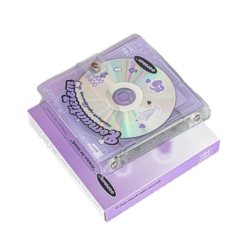 Photocard 홀더 책 레트로 미니 사진 디스크 앨범 그림 카드 용 귀여운 스티커가있는 바인더 책 수집 DIY Storage