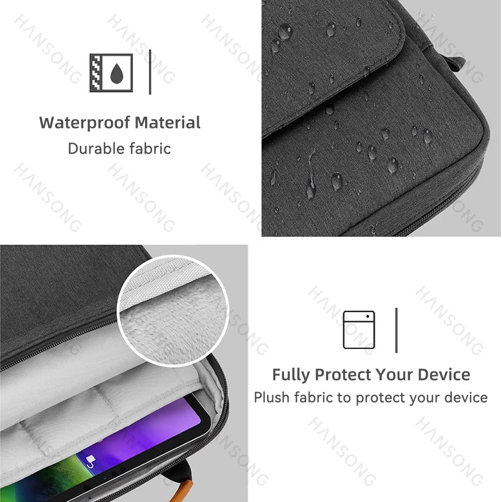 Bolsa Protetora à Prova de Choque Capa Multi Bolsos Bolsa para Ipad Samsung Xiaomi Bolsa para Tablet de a 13 - Imagem 2