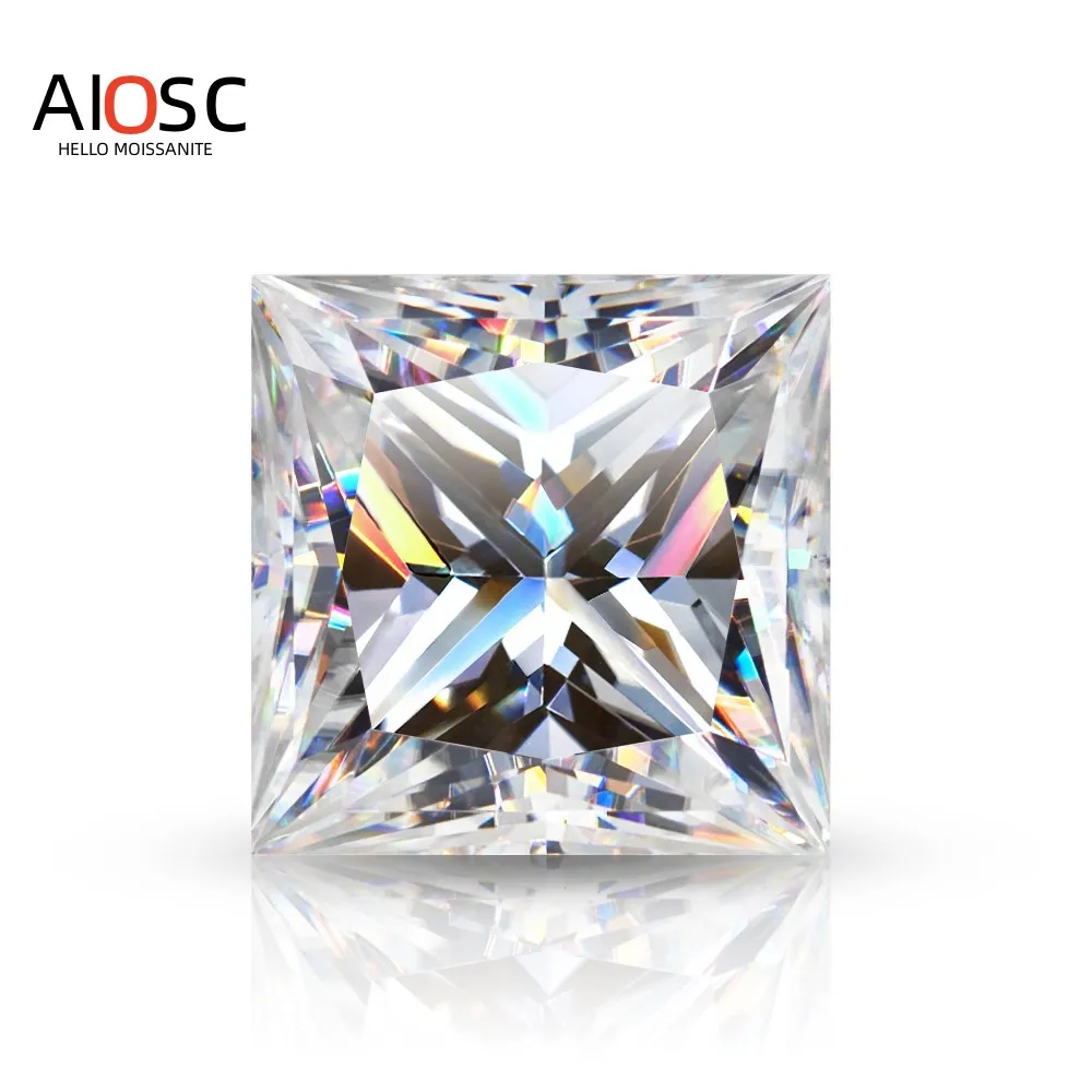 

AISCO Princess Cut D VVS1 Moissanite Loose Gemstone Stones 0.5ct~6.0ct For Women Jewelry Diamond Ring Material with Certificate