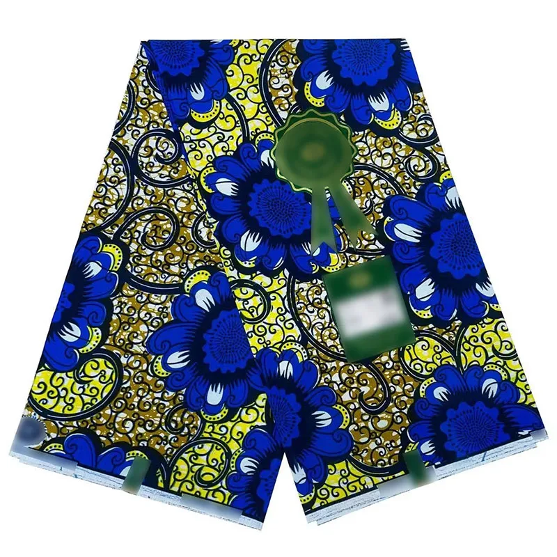 Africa Holandies Super Wax Original 6 Yards Nigeria Ankara Wax Fabric Cotton Nice Quality For Sewing Clothes 05W