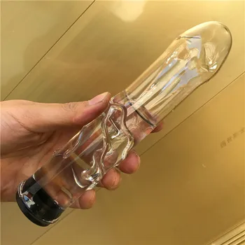 Hollow Glass Dildo Add Hot Ice Water Anal Plug Butt Plug Fake Penis Anus Massage Wand 3
