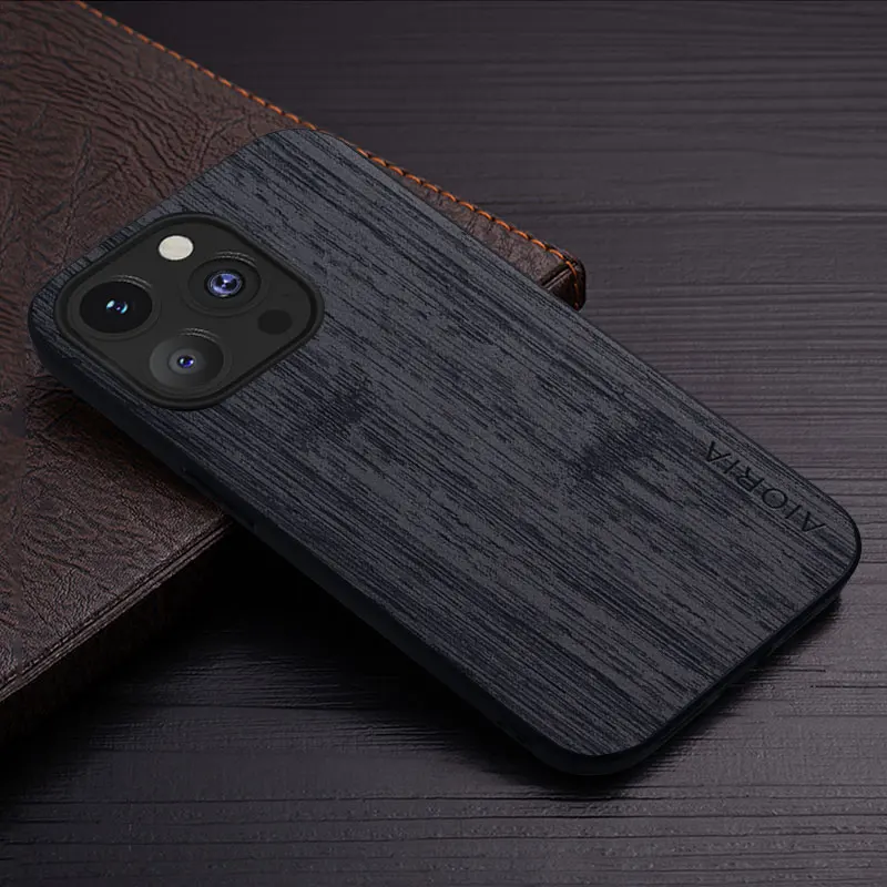 Luxurious Bamboo Wood Pattern Leather Phone Case Cover