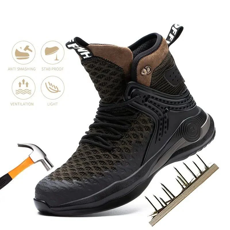 Winter Work Safety Shoes Men Safety Boots Anti-smash Anti-stab Work Shoes Sneakers Steel Toe Shoes Male Work Boot Indestructible