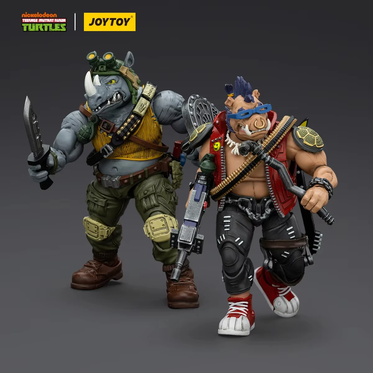 [Presale] NEW JOYTOY 1/18 Villain Action Figures TMNT Ninja Turtles Slash Tokka Krang Beebop Rocksteady Anime Model Toy 5