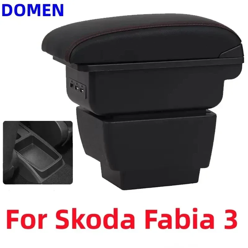 

Подлокотник для Skoda Fabia, подлокотник для Skoda Fabia 3 III 2015-2021, модифицированный подлокотник для автомобиля, аксессуары для автомобиля с USB