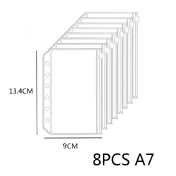 Versatile PVC Binder Pocket Set - 8 - Piece Zippered Money Organizer and Document Pouches (A7 8pcs)