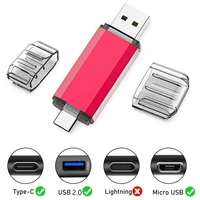 For iPhone TYPE-C OTG USB Flash Drive 256GB 512GB High Speed Phone Pen Drive with Key Chain Memory Stick Creative Business Gift 3