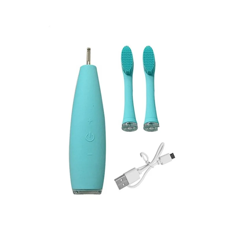 IPX7 silicone toothbrush 2 brush heads 150mAh USB Charging Automatic Vibrate Dental Electrical 6