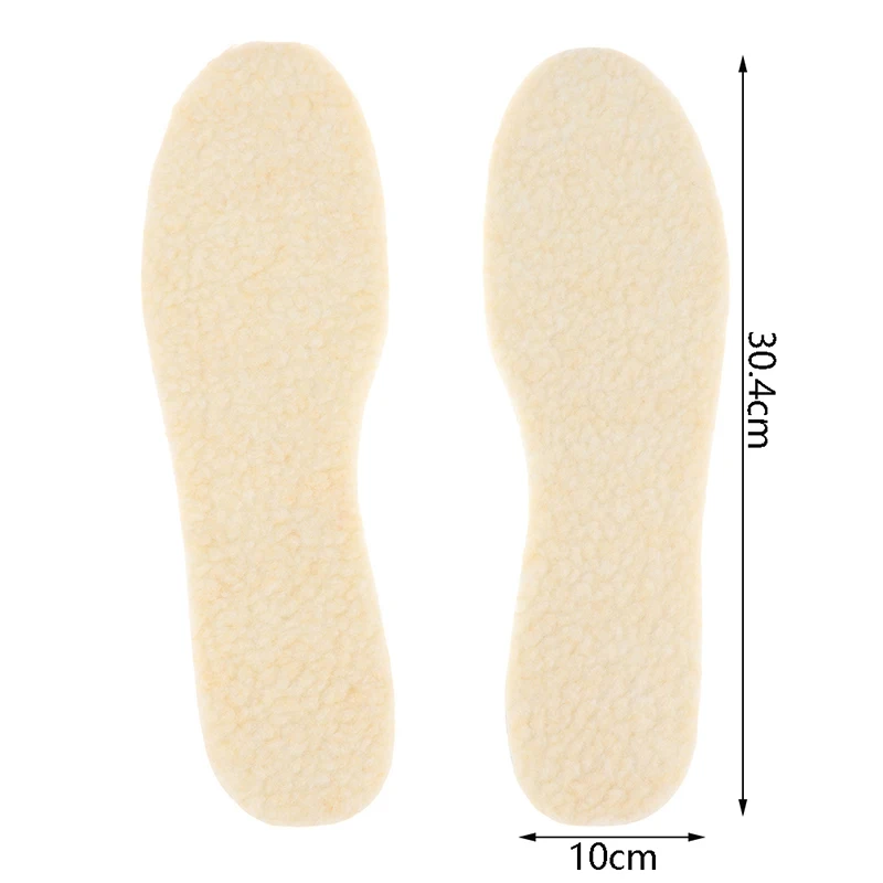 1 Pair Aluminum Foil Lamb Wool Insoles For Winter Warm Moisture-Proof Soft Sweat-Absorbing Breathable Plus Velvet Insoles