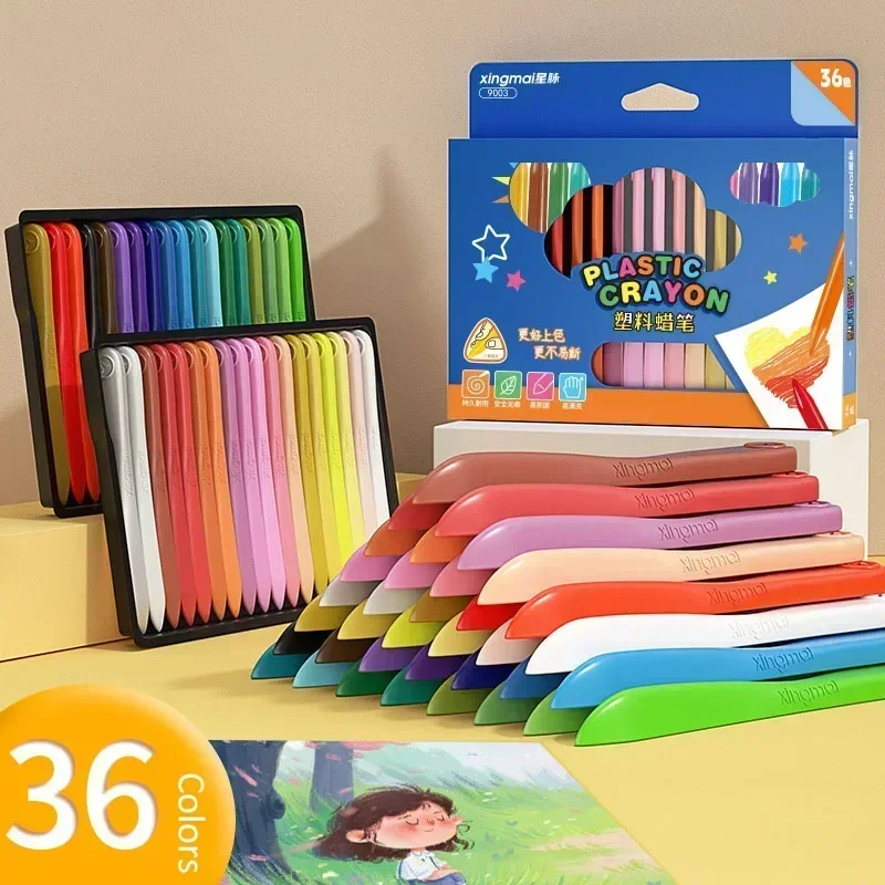 12/18/24/36 Colors Triangular Crayons Set Safe Non-toxic for Students Kids Children Triangular Colouring Pencil