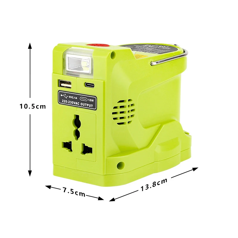 Inversores de Energia Portáteis com Saída Usb e tipo c Gerador de Inversor Alimentado para Ryobi Bateria 18v 200 w 120120v ac - Image 3