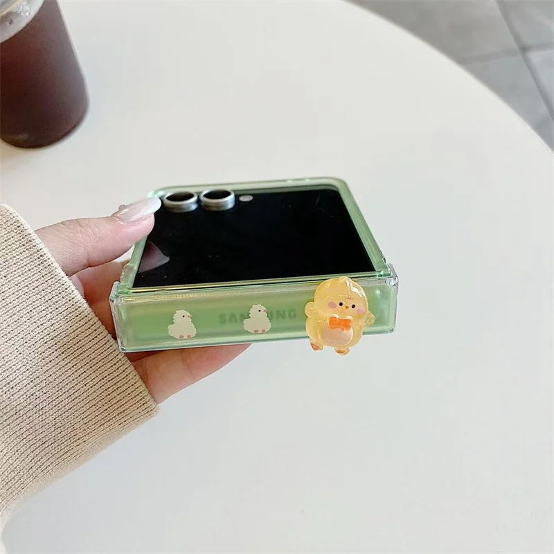 Charming Cartoon Chicken Hinge Phone Case with Chain