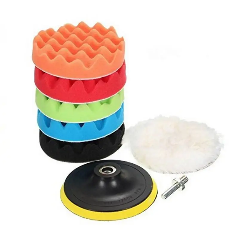 

Mini Buffing Pads 5PCS Sponge Buffing Pads Kit Self-Adhesive Wool Wheel Polishing Pad For Car Waxing Sanding Sealing Glaze