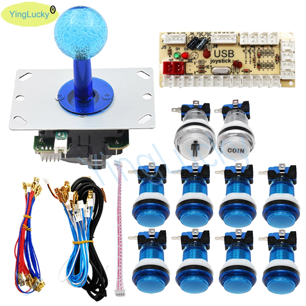 아케이드 조이스틱 키트, 지연 제로 USB 인코더, LED 조이스틱 아케이드 LED 버튼, 라즈베리 pi pc ps2 ps3, 1 인용