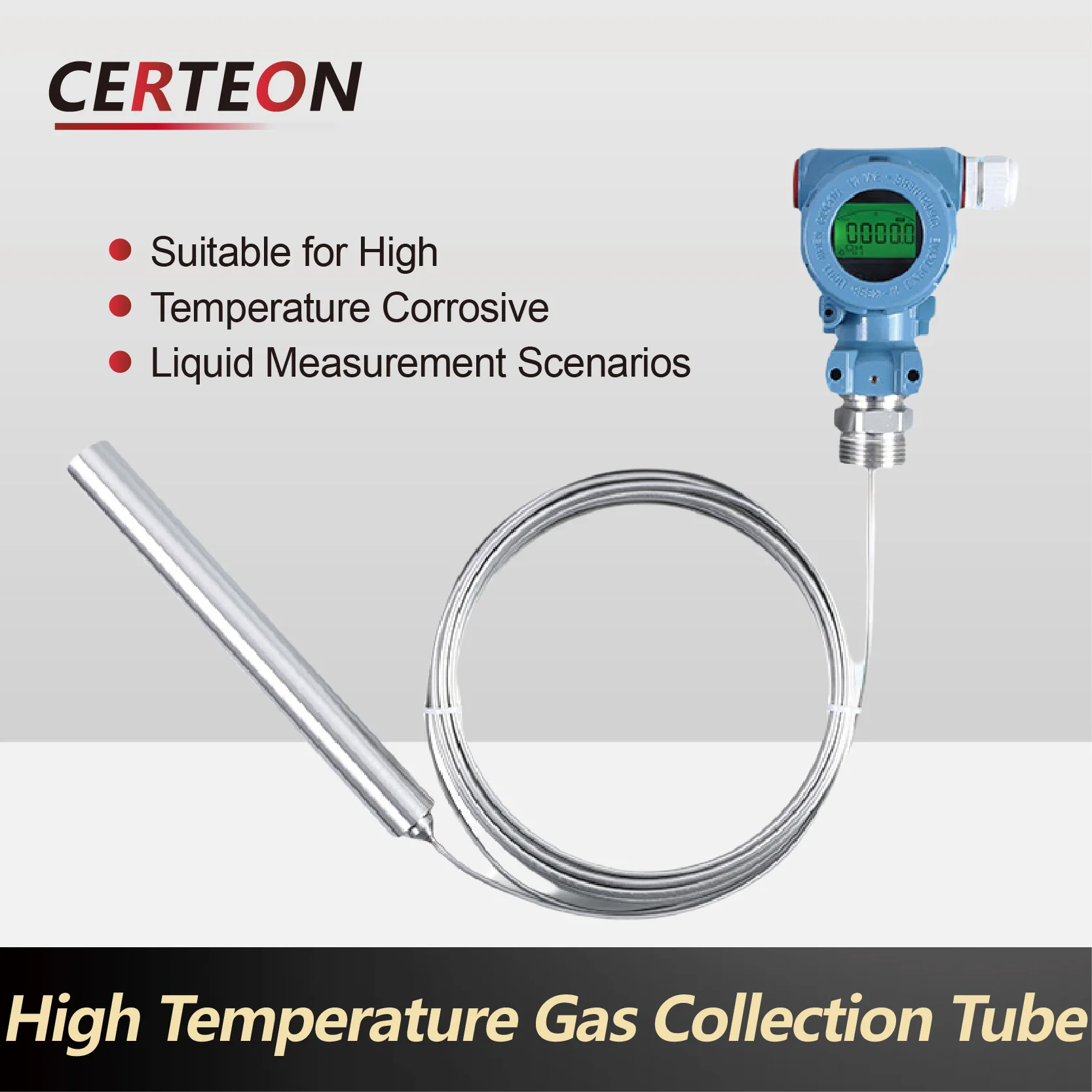 Submersible Level Transmitter Liquid Level Sensor 4-20mA RS485 for Industrial Application Stainless Steel Cable High Temperature
