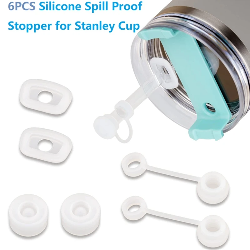 6 PCS Silicone Spill Proof Stopper For Stanley Cup 1.0 40/30/20 Oz For Stanley Spill Stopper silicone spill stopper