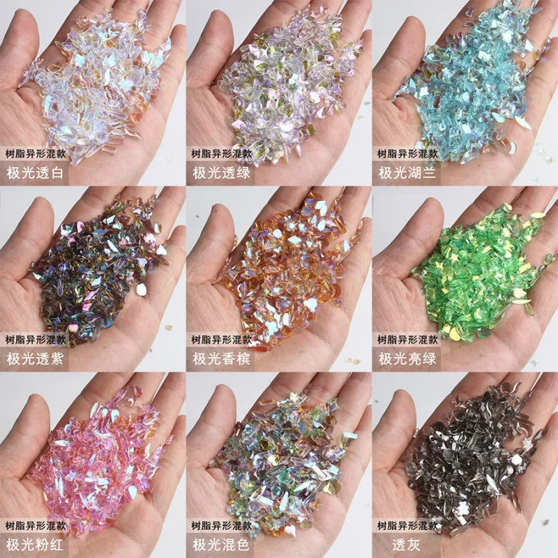 

50pcs Aurora Crystal Candy For Nail Rhinestone Decoration Glass Octagonal Nail Charm Jewelry Gem Ice Flatback Accessories