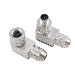 Waterproof M12 Sensor Connector with Metal Signal Shielding and Threaded Male - Female Design, 4/5/8 - Pin Options - 5P (Angle)