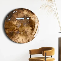 Nordic Home Decor Creative Stainless Steel Round Hangings Concave Convex Mirror Hand-painted Wall Decorations Luxury Art Pendant 1