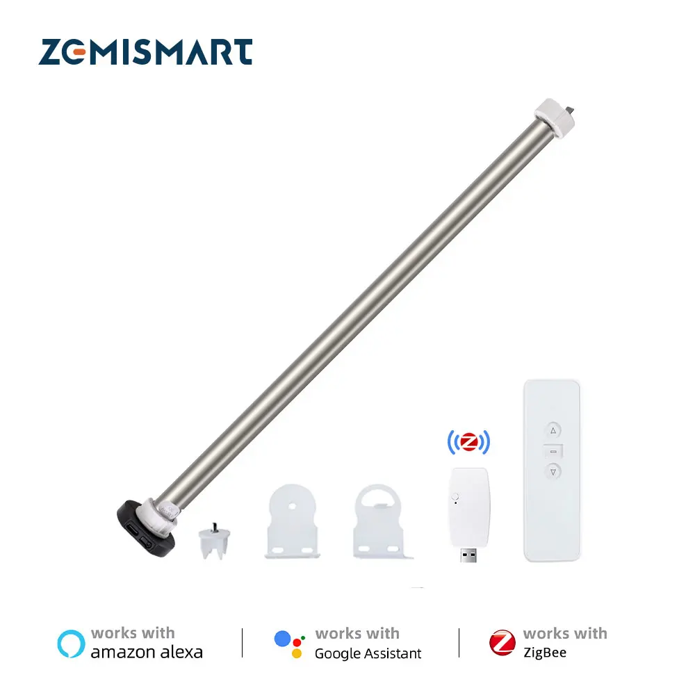 Zemismart-tuya Zigbee Roller Blind Motor 17 mm Tubo de 25 mm Bateria Embutida Motor de Sombra Vida Inteligente Alexa Google Home Control