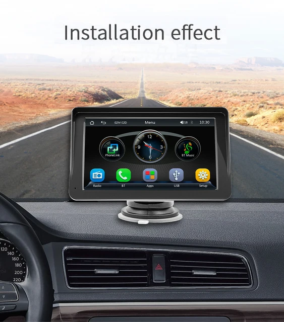 Soporte portátil para salpicadero, pantalla inalámbrica Apple CarPlay, GPS  para coche, camión, RV, pantalla de Control táctil Universal, Android auto  10,26, 7 pulgadas - AliExpress