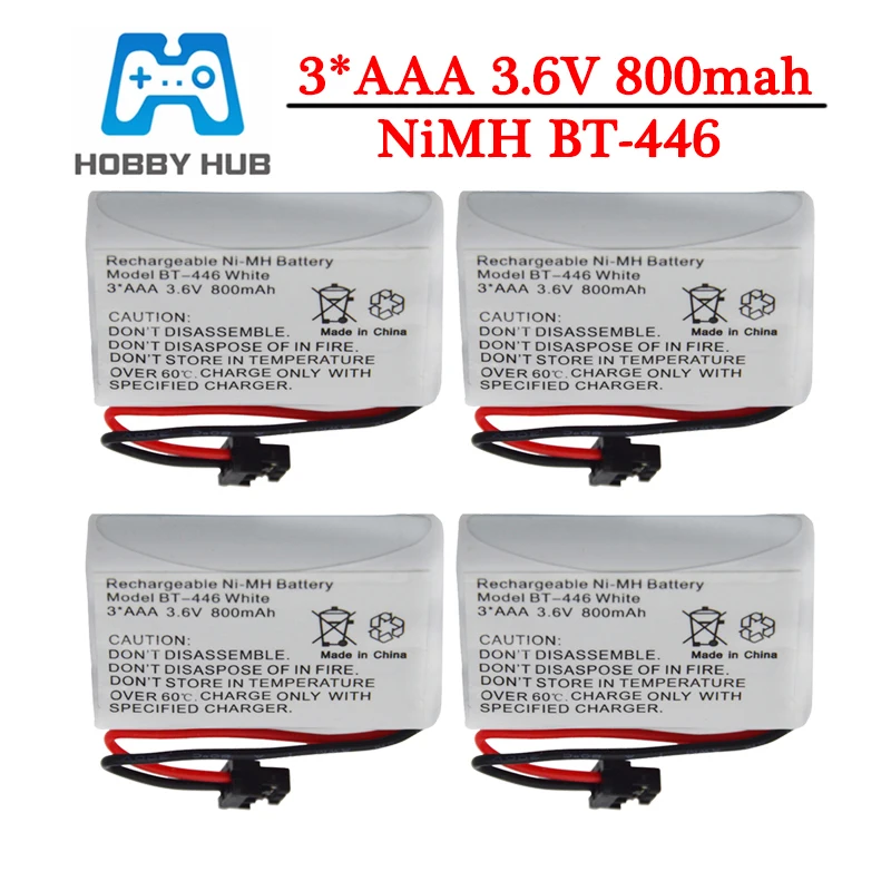 2/4Pcs 3.6v 800mAh Ni MH walkie talkie battery For Uniden BT 446 BT
