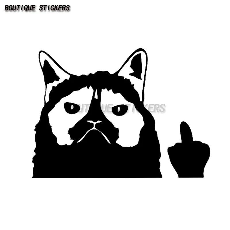 

Креативные и изогнутые наклейки на автомобиль с изображением кошек, водонепроницаемые наклейки из ПВХ, ЗАБАВНЫЕ РЕТРО наклейки на автомобильное окно среднего пальца