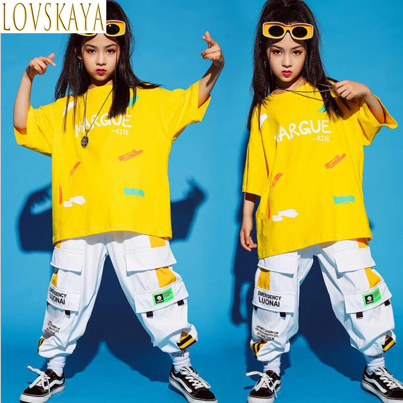 New hip-hop dance costumes T-shirts, workwear pants, jazz dance costumes for boys and girls