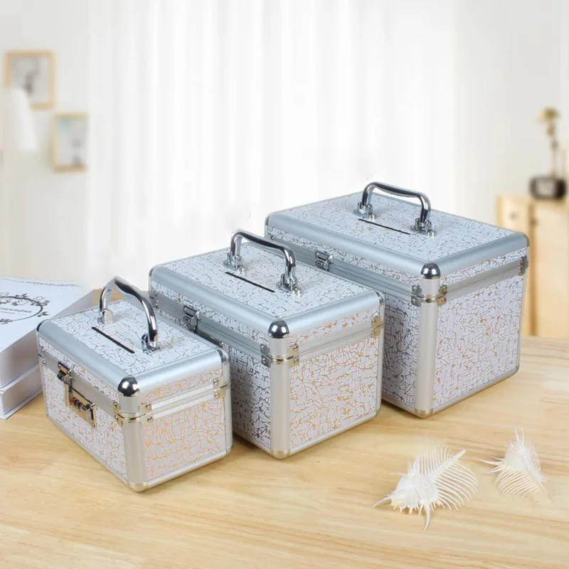 Hand-Held Aluminium Alloy Piggy Bank for Adults, Cash Saving Bank, Coin Organizer, Money Safe Box, Home Decoration Safe Gift 5