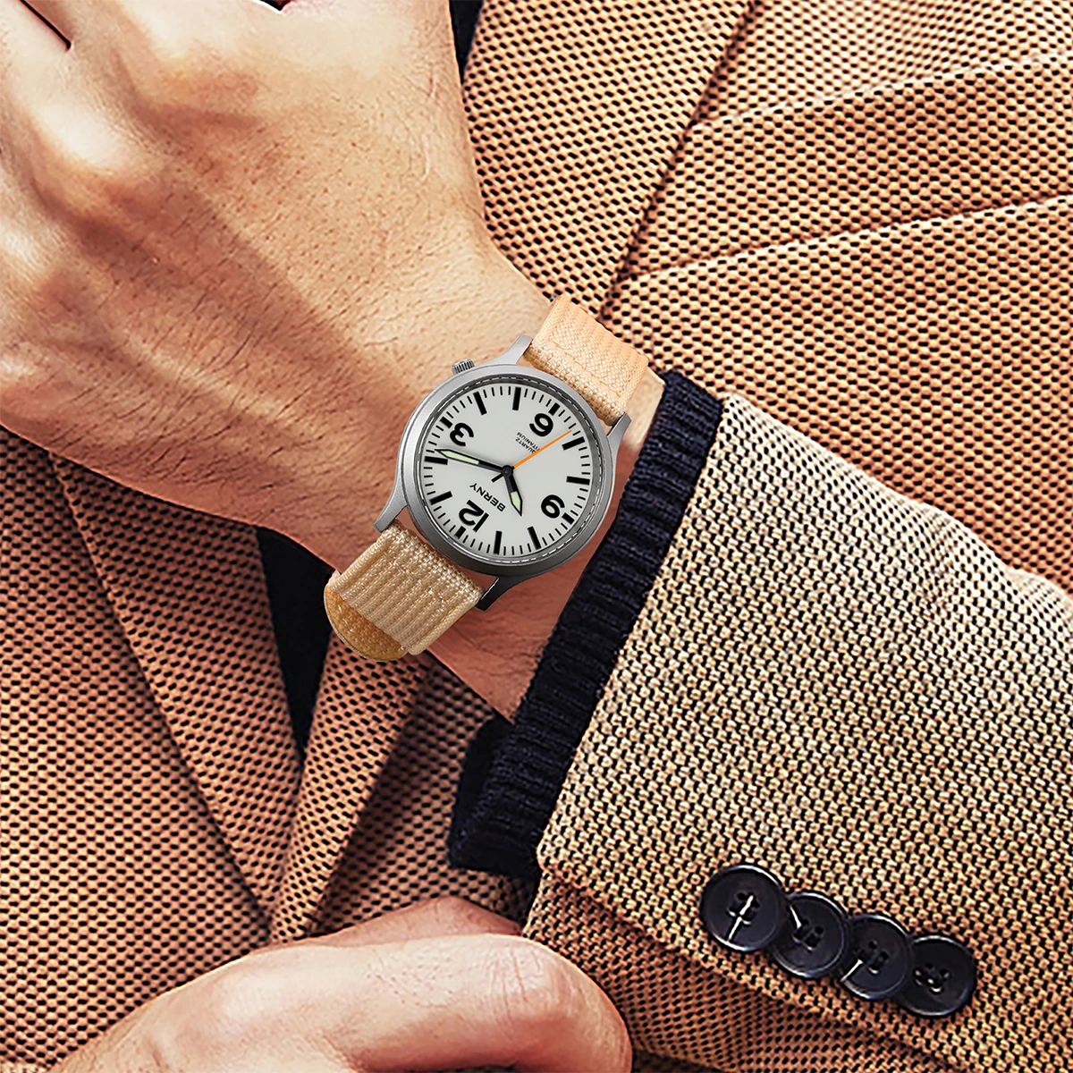 BERNY パイロットウォッチ フルチタン BERNY Full Titanium Men Watch Super Luminous Sports Pilot