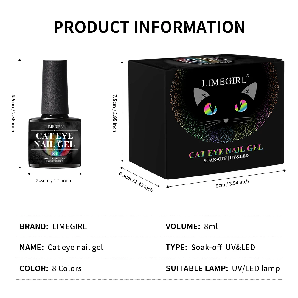 Cat Eye Nail Gel Polish Set 8ml Shiny Magnetic Gel Polish Nail Kit Galaxy Chameleon Effect Nail Gel Soak Off Salon 3
