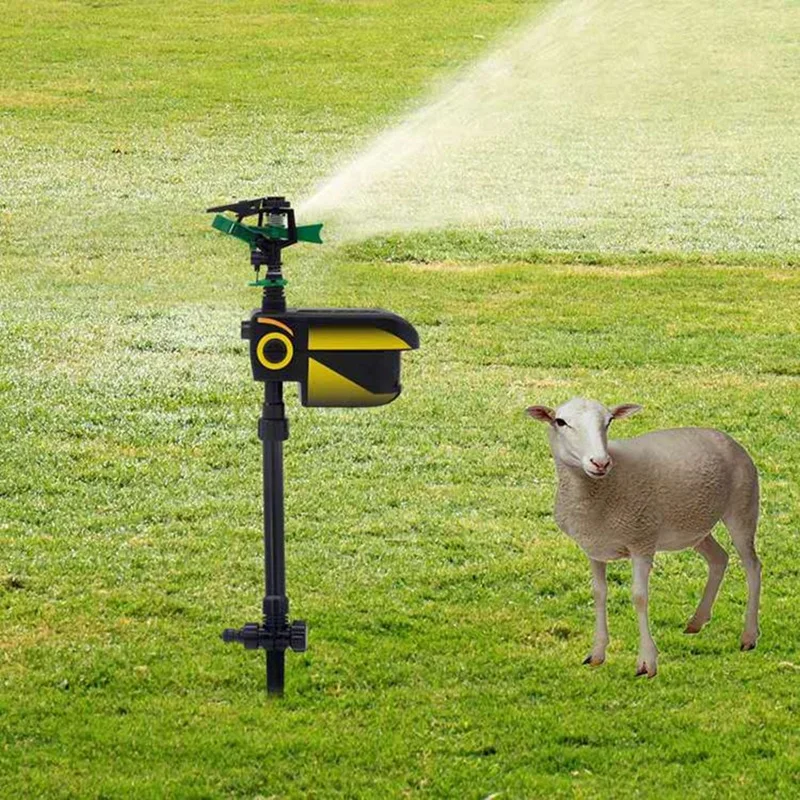 Sprinkler Automatic Rotating Large Area Solar Motion Activated Animal Repellent Sprinkler Garden Animal Deterrent Easy Install