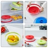 Microwave Splatter Cover Heating Folding Cover Silicone Fresh-keeping Cover Oil-proof Splash-proof Cover with Hook Cooking Lids 4