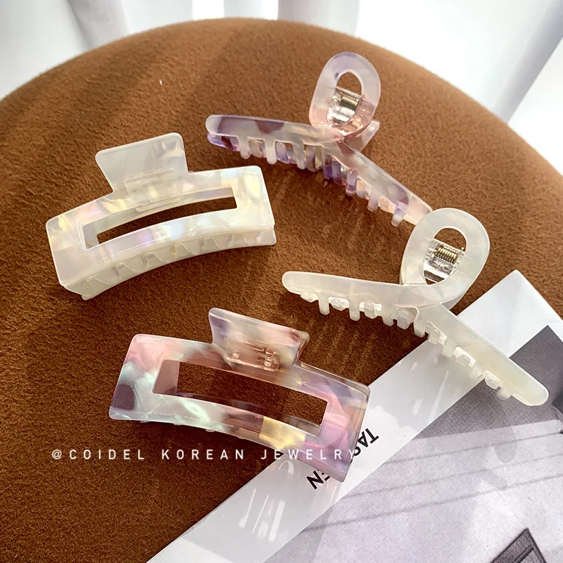 

Korean Acetic Acid Clip Hair Clip French Style Large Size Merpeople Hair Claw Headdress Hair Clip Female Shark Clip Hairpins