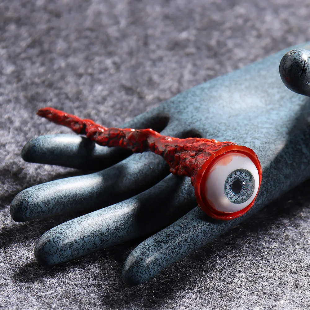 Horror Ripped Out Eyeball Prop Cosplay Realistic Creepy Bloody Eyeballs Decorate Bloodshot Eyes Cosplay Halloween Party Costume