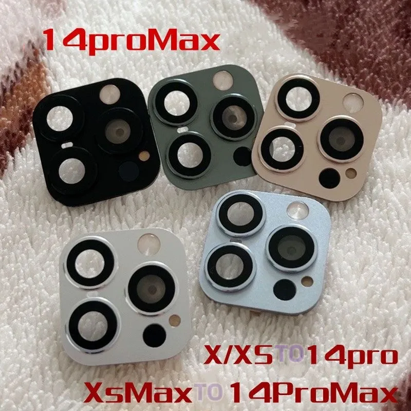 Fotocamera Falsa Per Iphone Xs Xs Max Cambia In Iphone14Pro Max Design Della Fotocamera Obiettivo Modificato Hd Vetro Temperato + Copertura Protettiva