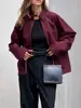 HH Autumn Bomber Jacket For Women Fashion High Street Long Sleeve Zipper Coat Casual Loose Elegant Solid Female Outerwear