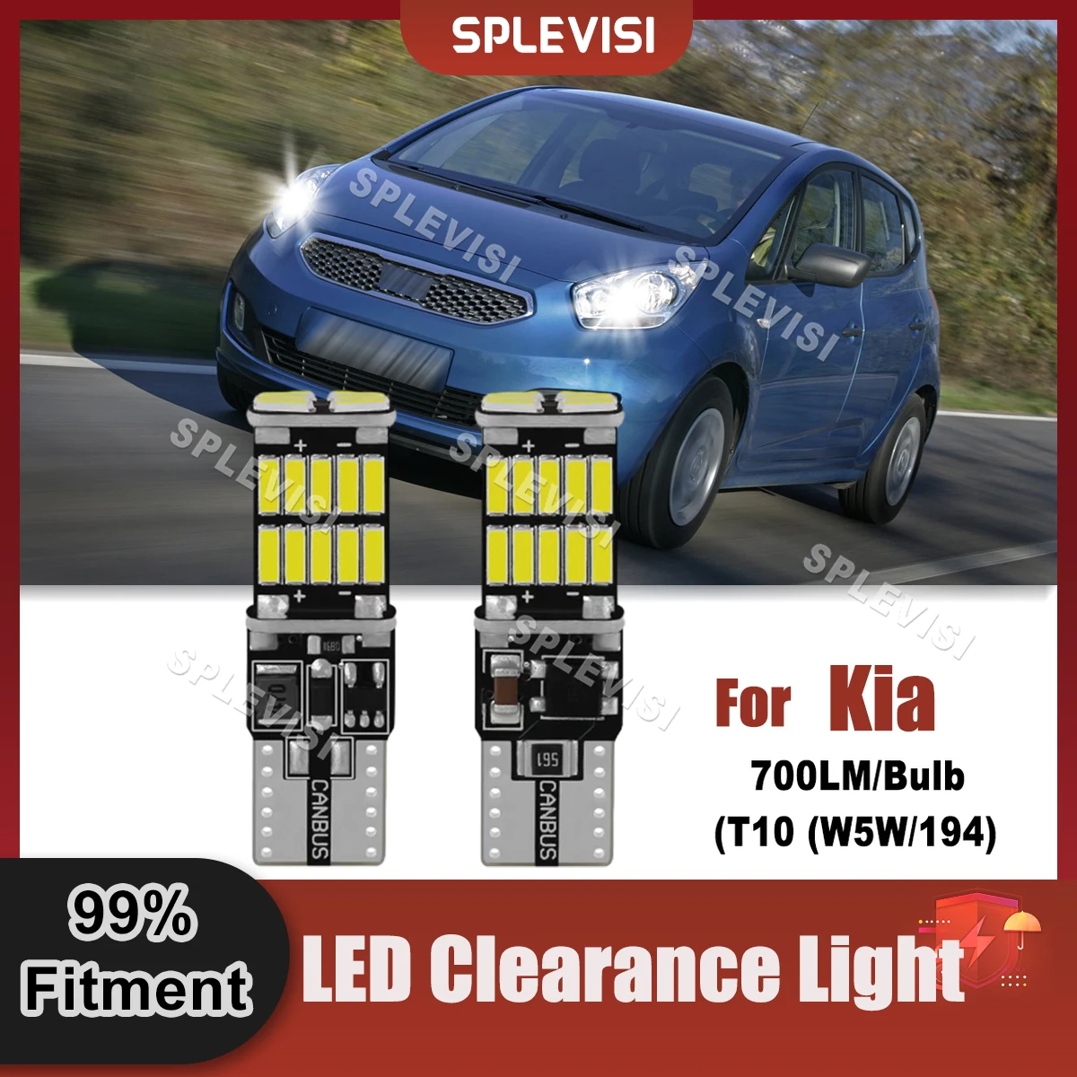 

SPLEVISI LED Clearance Lamp Light Bulb Canbus W5W T10 Upgrade For Kia Proceed Rio Optima Sedona Carens Magentis