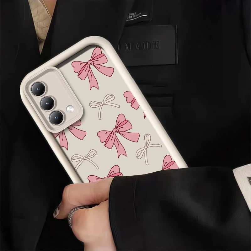 Chic Pink Bow Knot Shockproof Silicone Phone Case