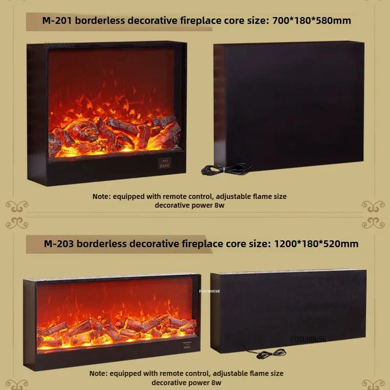 Nordic Fireplaces Core Home Decorative Electric Fireplaces American Living Room Decoration LED Simulation Fake Fire Fireplace