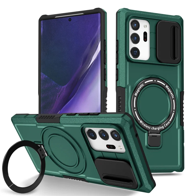 Luxury Magnetic Wireless Charging Case with Ring Holder
