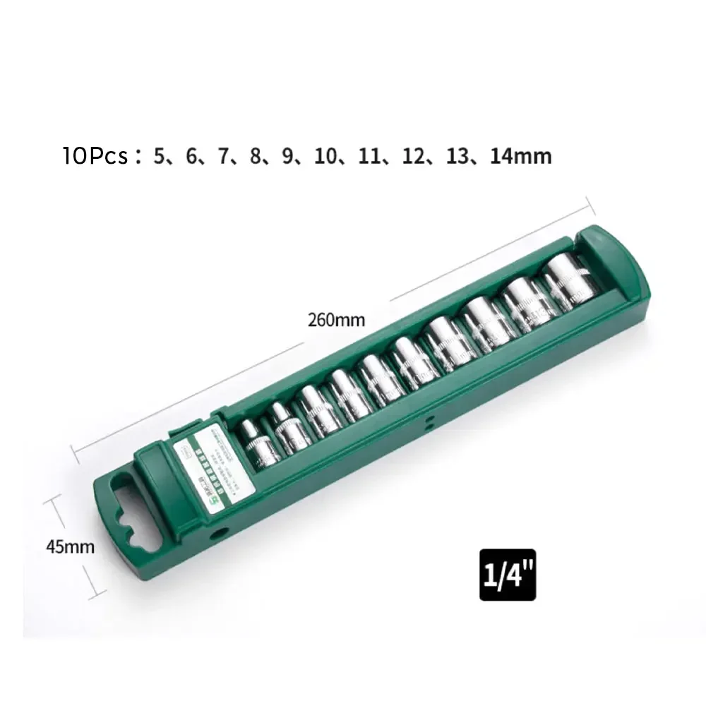Prodrill 1/4”, 3/8” 1/2” Drive Socket Set 6/9/10 Pcs External Sockets Cr-V Steel Standard Socket Set
