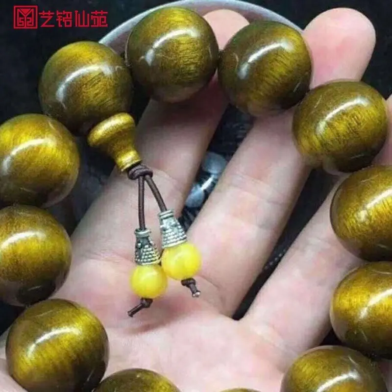 

Old Materials Silkwood Submerged Wood Water Ripple Cultural Artifact Prayer Beads Bracelet 2.0 Men's and Women's Bracel