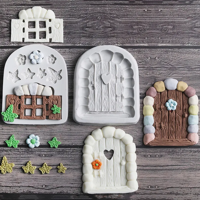 

Wooden Door Window Liquid Silicone Fondant Cake Molds Chocolate Jelly Dessert Decorating Tools Kitchen Baking Accessories G132