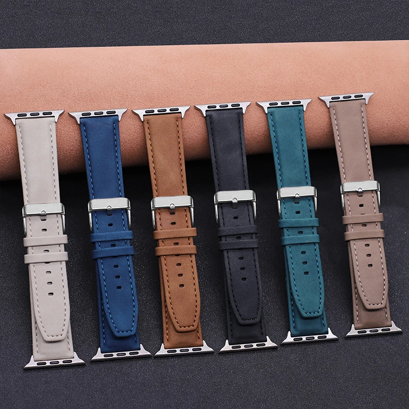 Elegant Leather-Silicone Hybrid Watch Band Bracelet